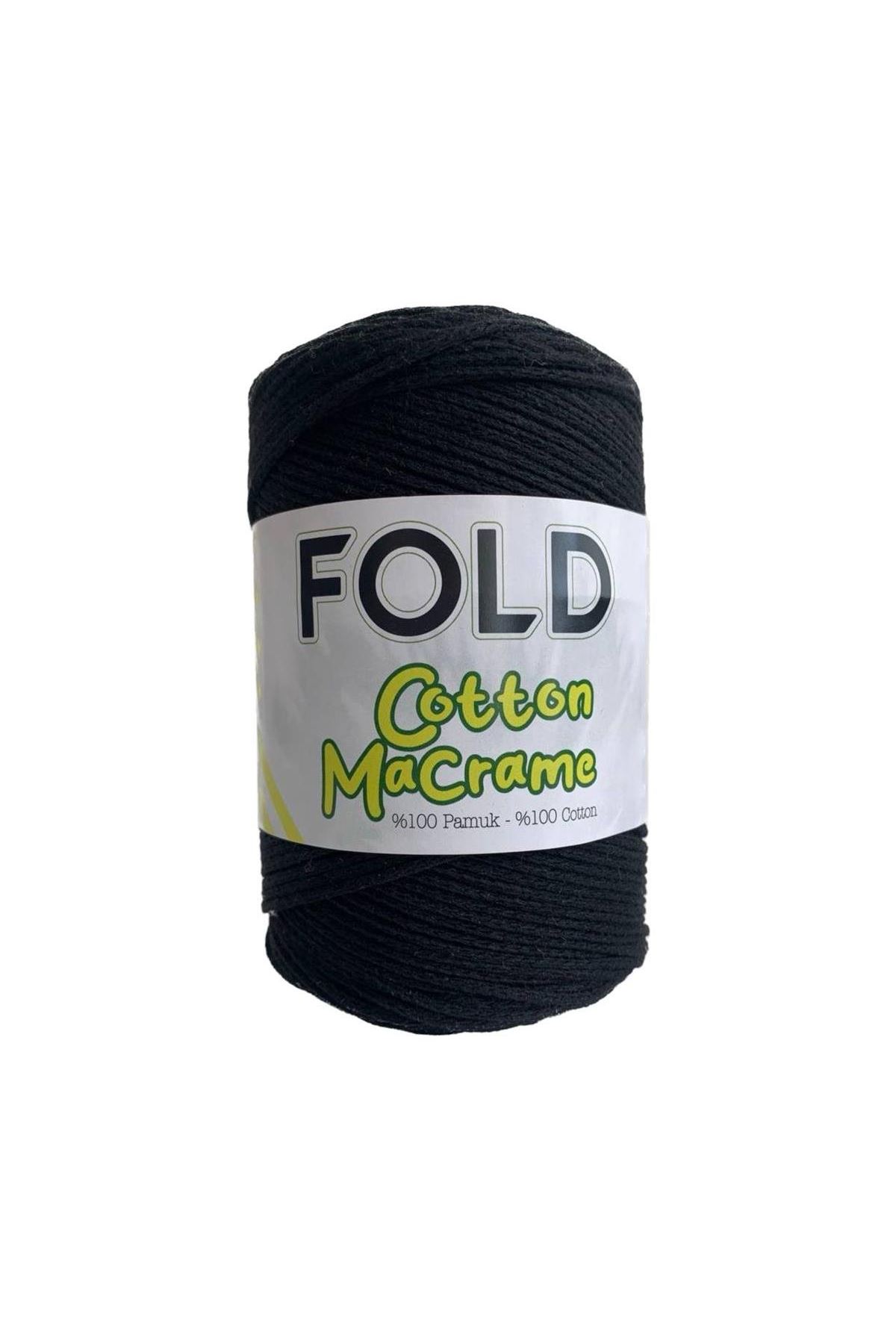 Fold Cotton Makrome - Siyah Pamuk Ip 200 Gram