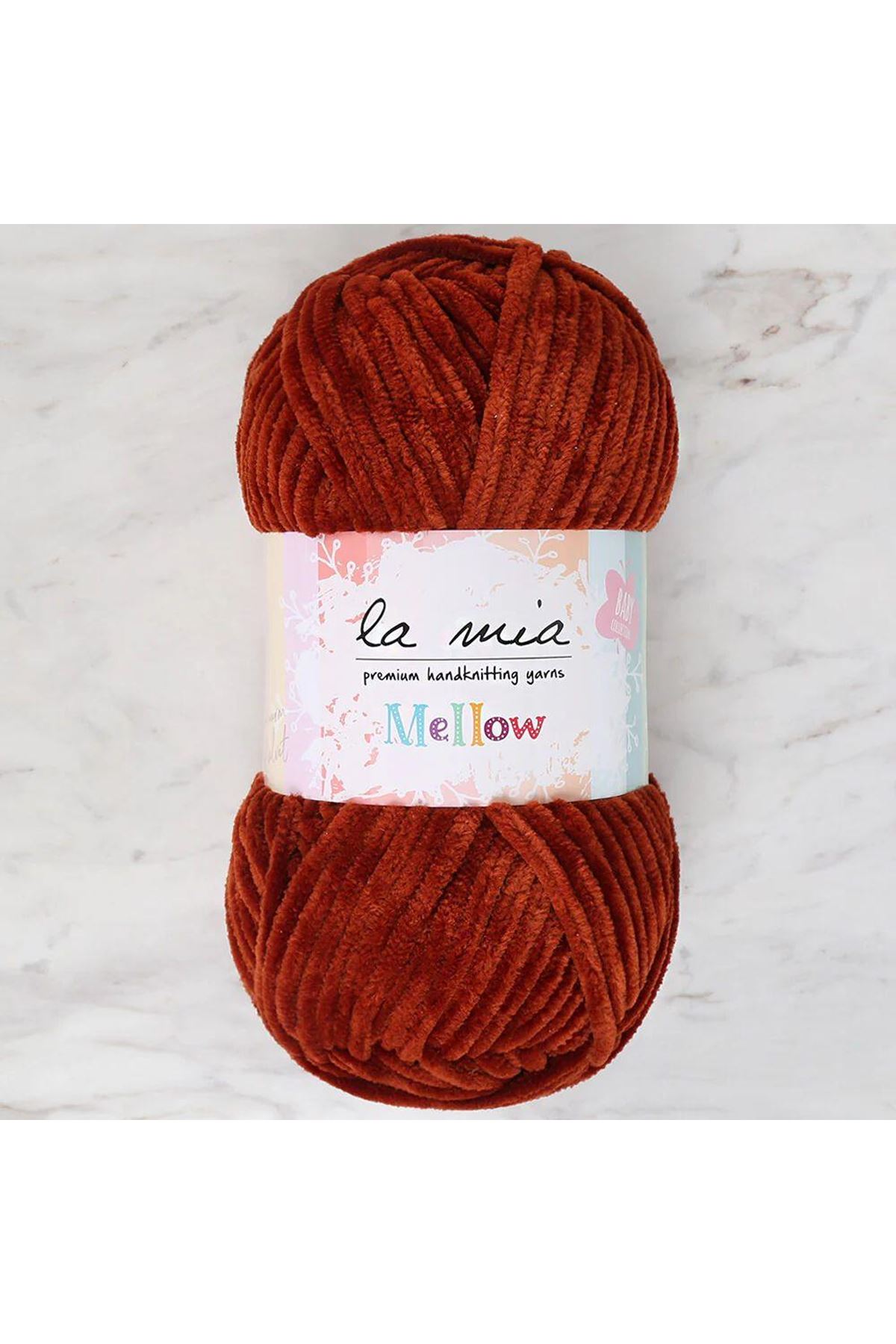 La Mia Mellow Kızıl Kahve El Örgü İpi -934