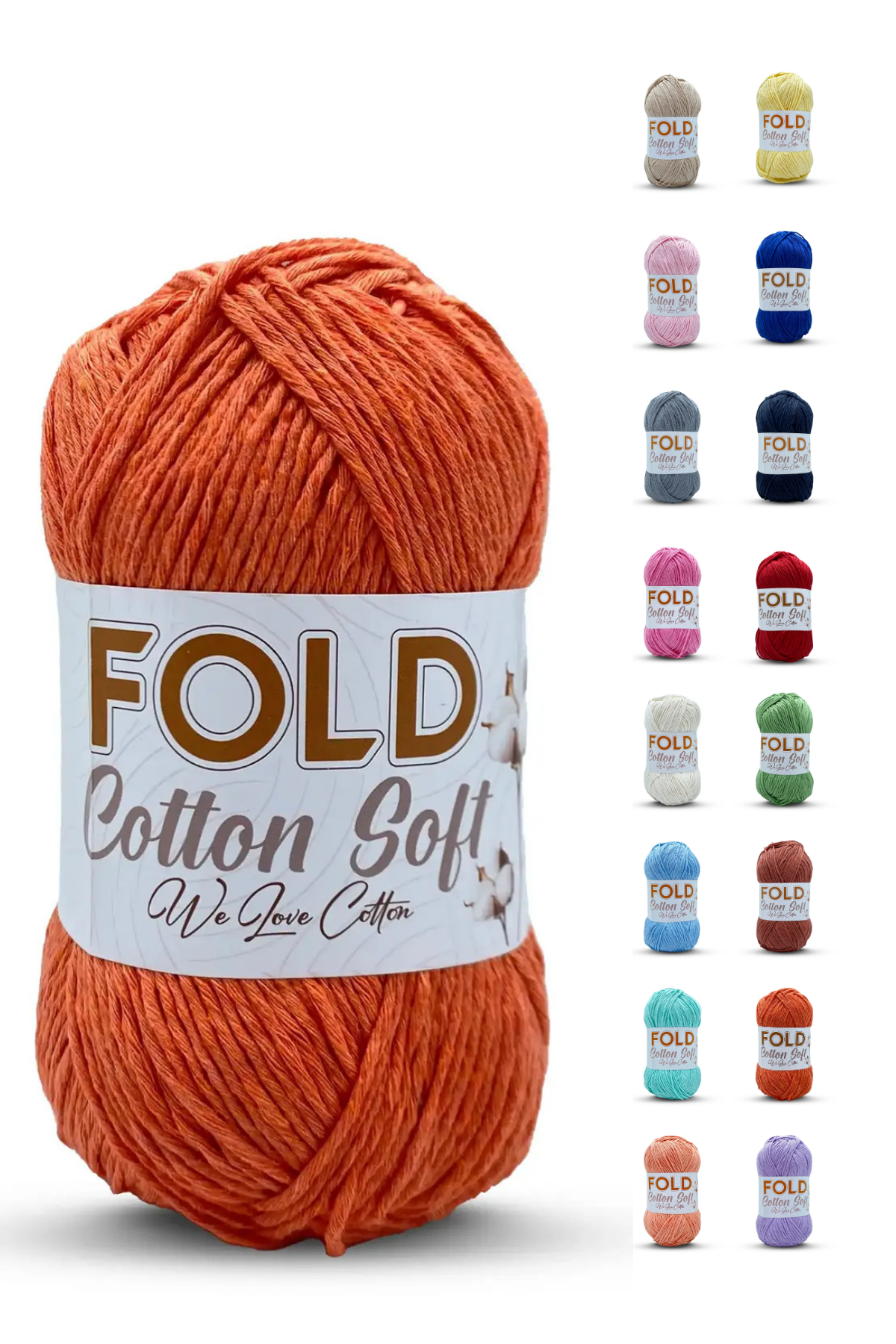 Cotton Soft - Turuncu 702 Pamuk Ip 100 Gram %100 Pamuk Amigurumi İpi Çanta İpi