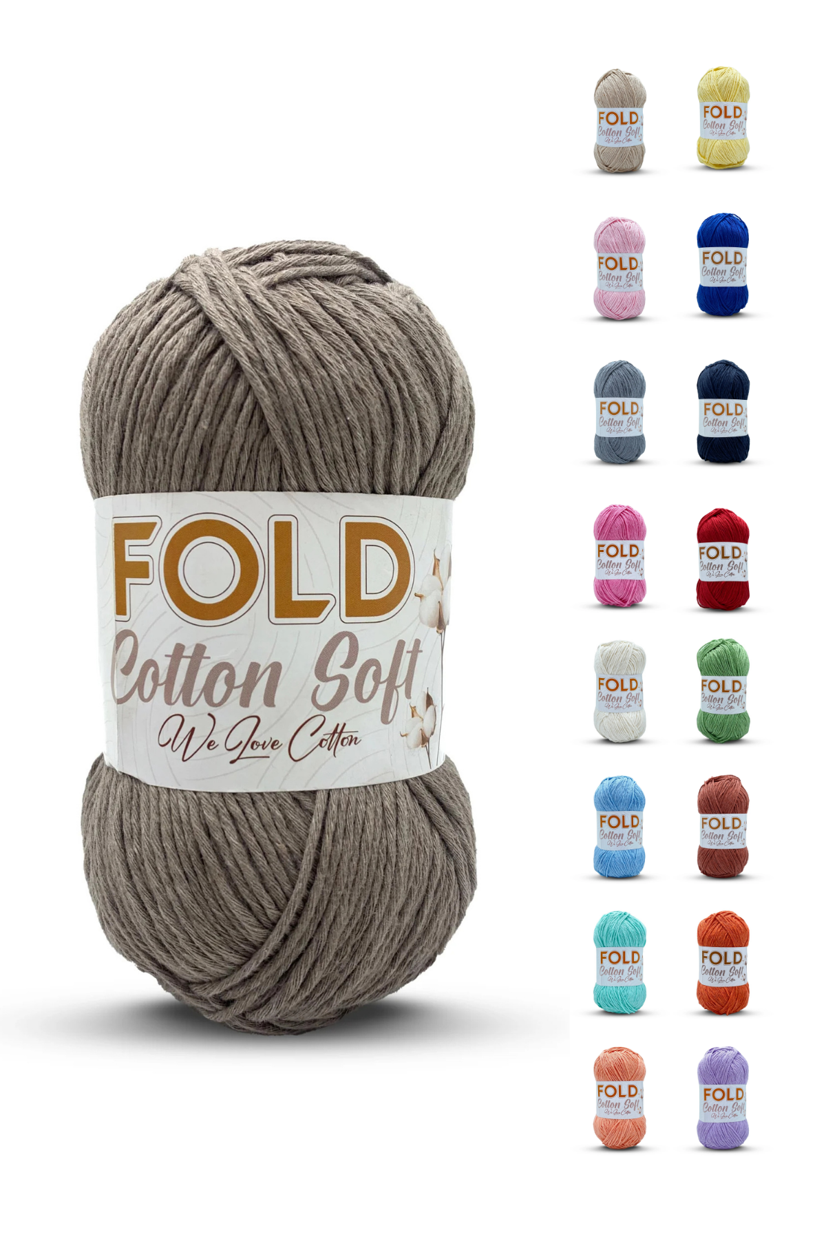 Fold Yarn Cotton Soft - Vizon 303 Pamuk Ip 100 Gram Örgü İpi Çanta İpi