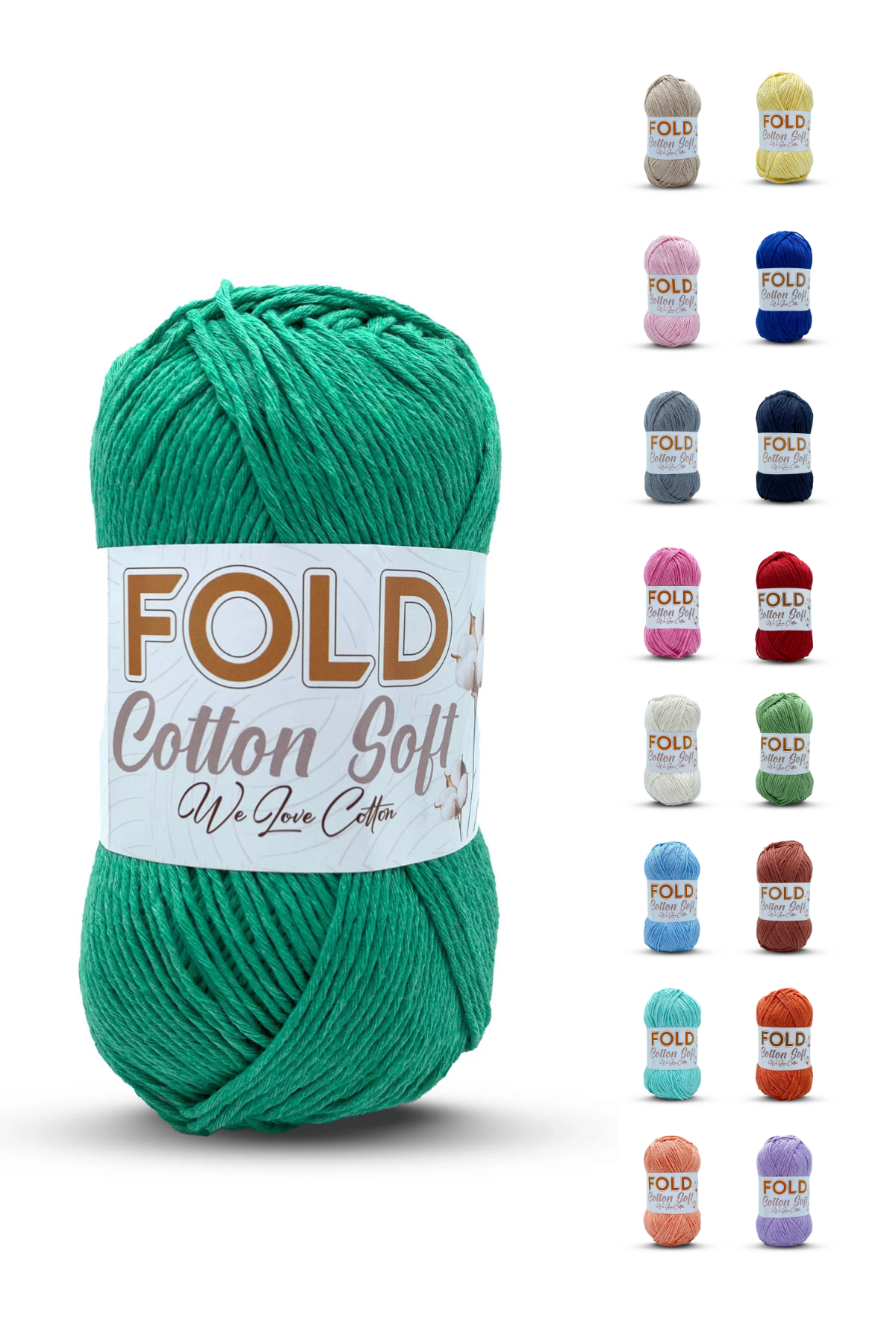 Cotton Soft - Çimen Yeşil 801 Pamuk Ip 100 Gram Örgü İpi Çanta İpi Hırka İpi
