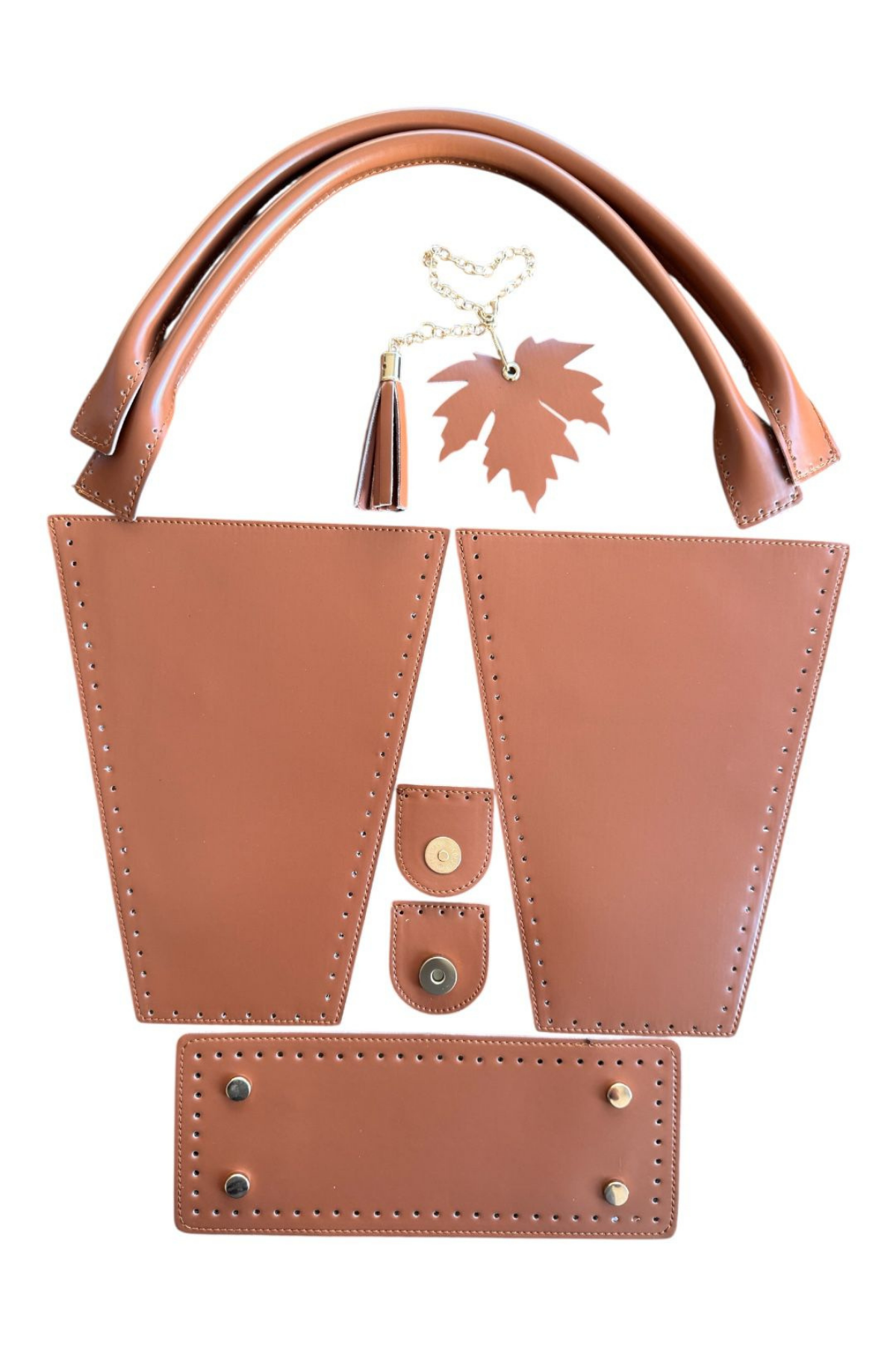 Tods Masal Serisi Sonbahar Çanta Örgü Kiti Taba Renk Yan Körük Taban Püskül Kit Çanta Kiti