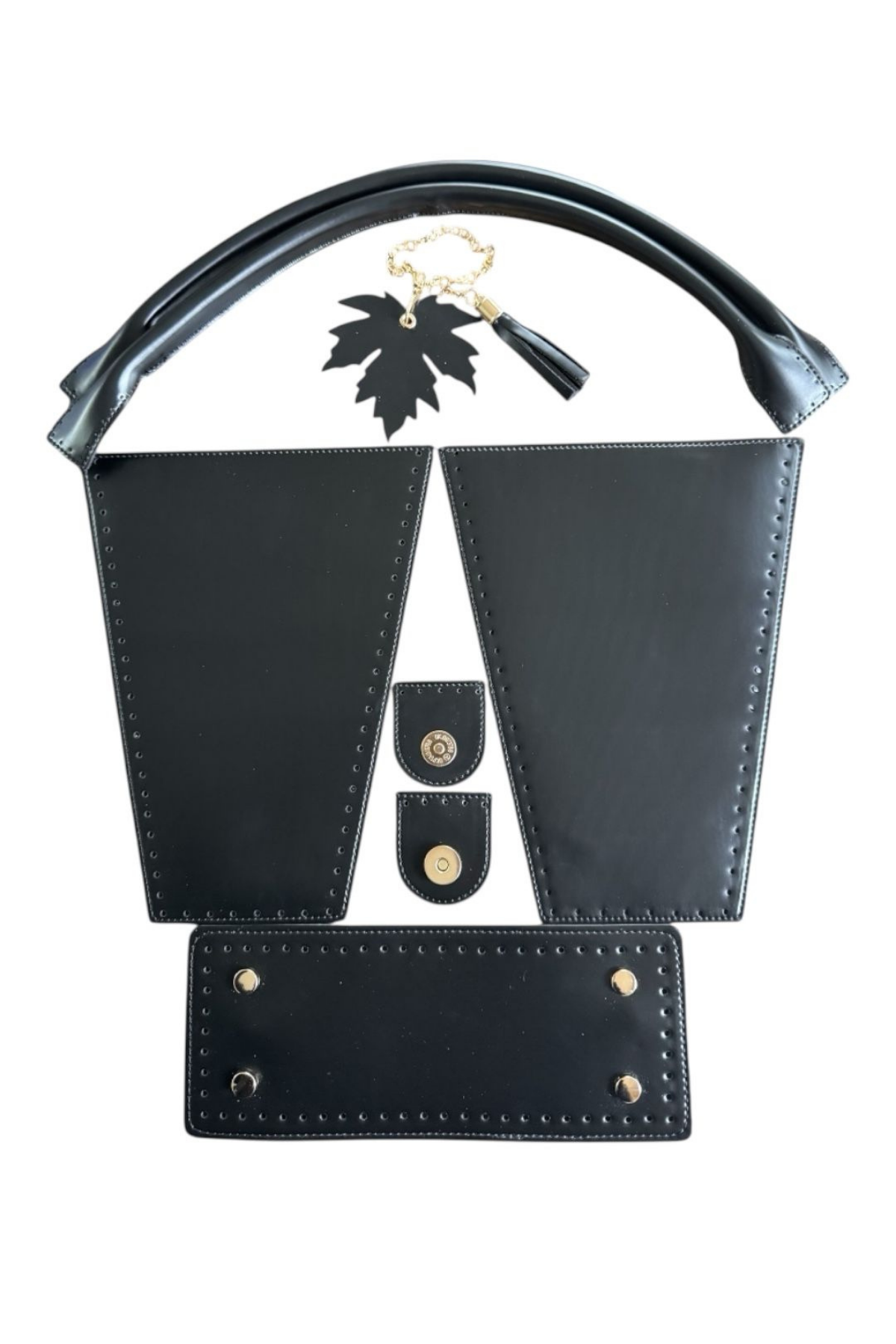 Tods Masal Serisi Sonbahar Çanta Örgü Kiti Siyah Renk Yan Körük Taban Püskül Kit Çanta Kiti