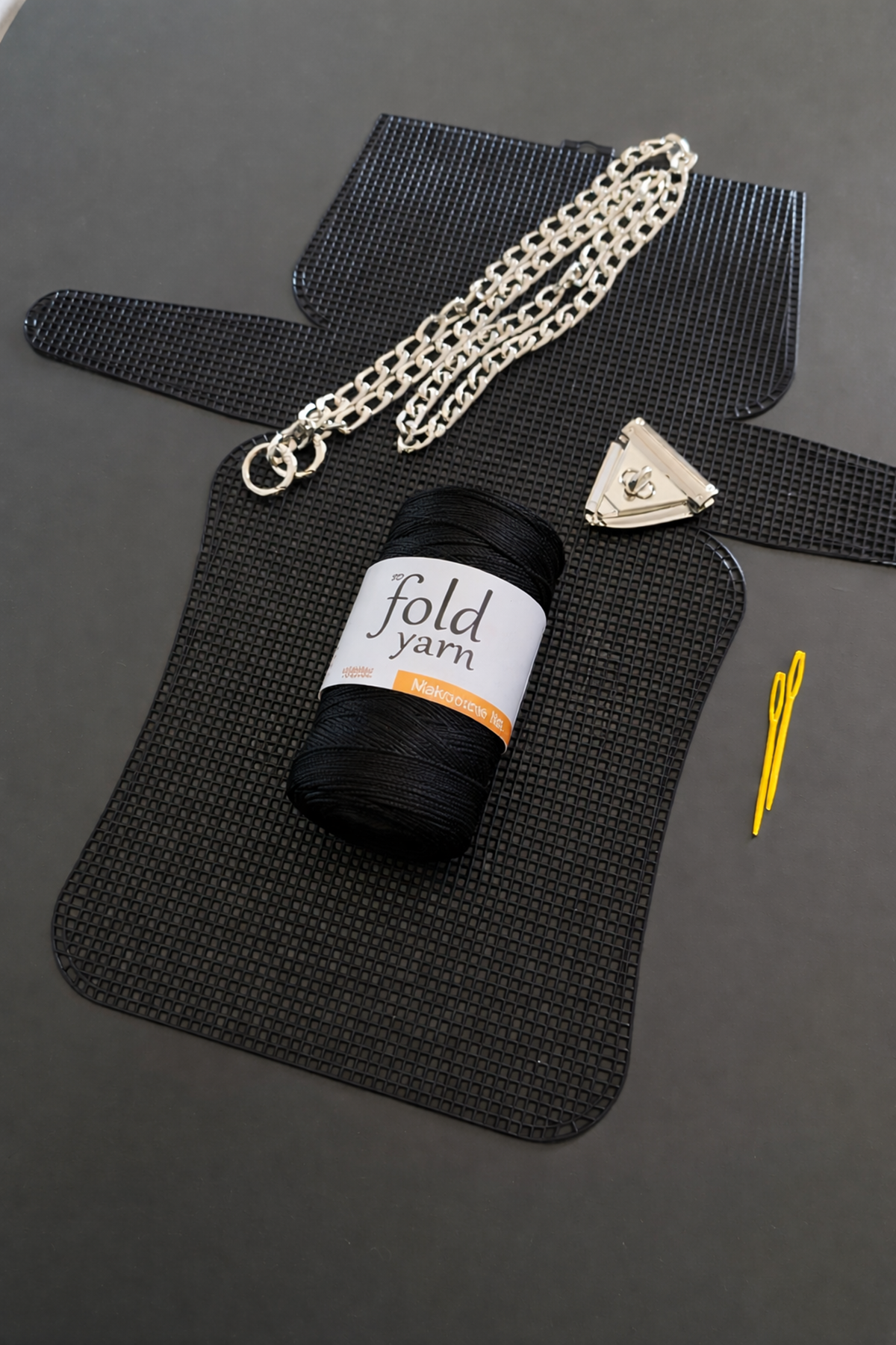 Kanvas Çanta Kiti Siyah No.6 Siyah 45x21cm (Kilit, Zincir, İp, Kanvas, İğne)