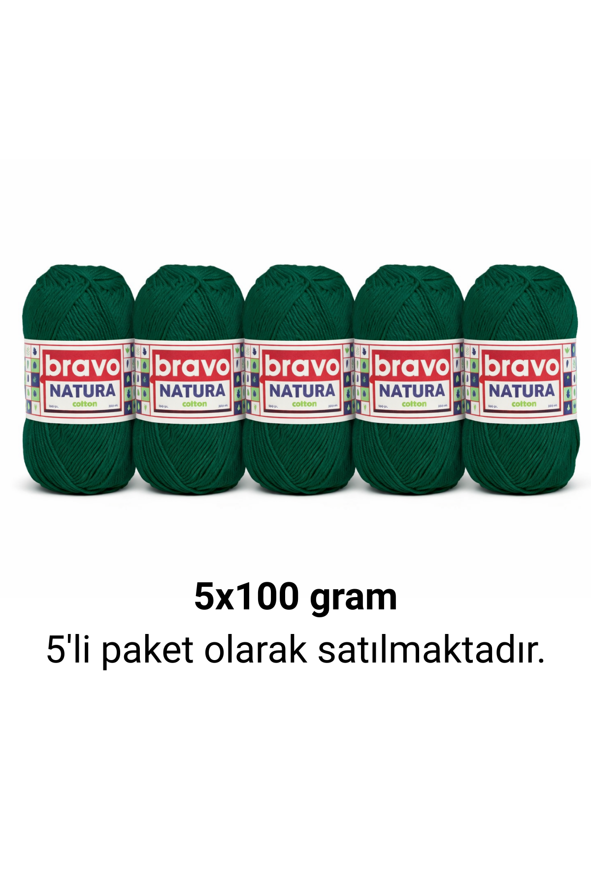 Natura Cotton Yeşil 206 Pamuk İplik 100gr 200mt 