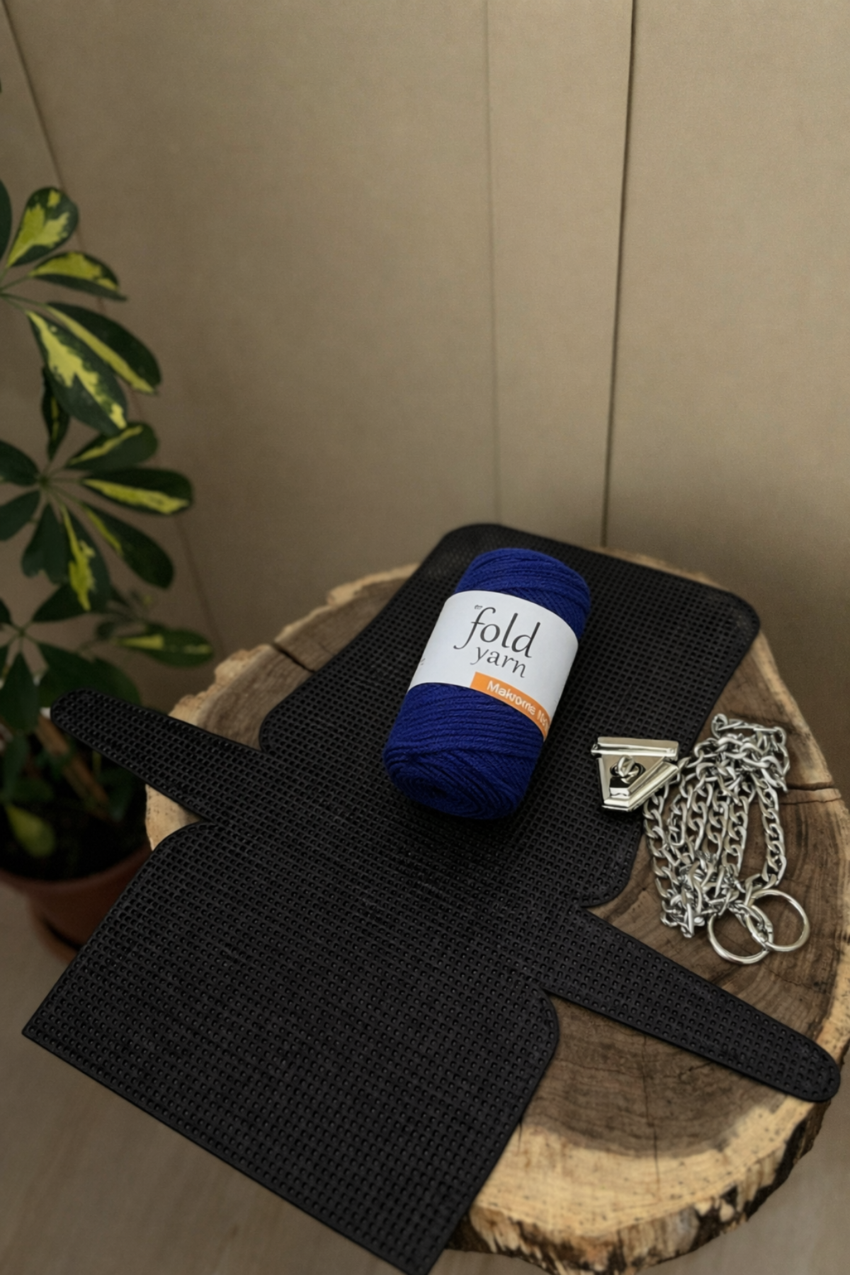 Kanvas Çanta Kiti No.6 Lacivert 45x21cm (Kilit, Zincir, İp, Kanvas, İğne)