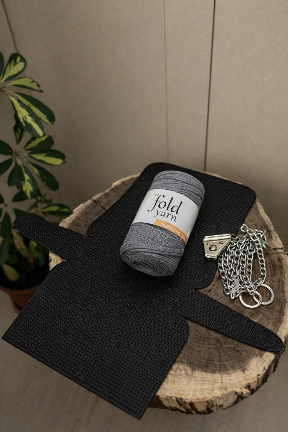 Kanvas Çanta Kiti Gri No.6 45x21cm (Kilit, Zincir, İp, Kanvas, İğne)