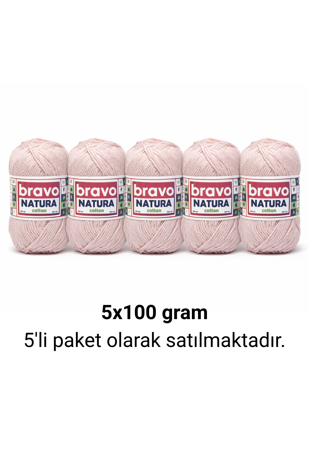 Natura Cotton Açık Pembe 406 Pamuk İplik 100gr 200mt Örgü İpi Amigurumi İpi