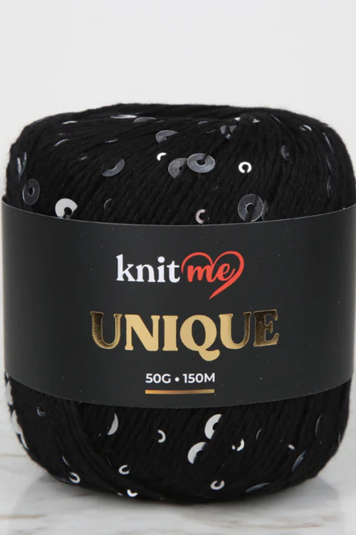 Uniqe - 6 Siyah Pullu İp El Örgü İpi 50g 150m 