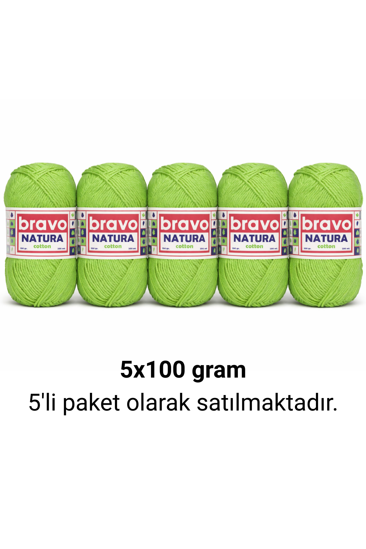 Natura Cotton Fıstık Yeşili 803 Pamuk İplik 100gr 200mt Örgü İpi Amigurumi İpi