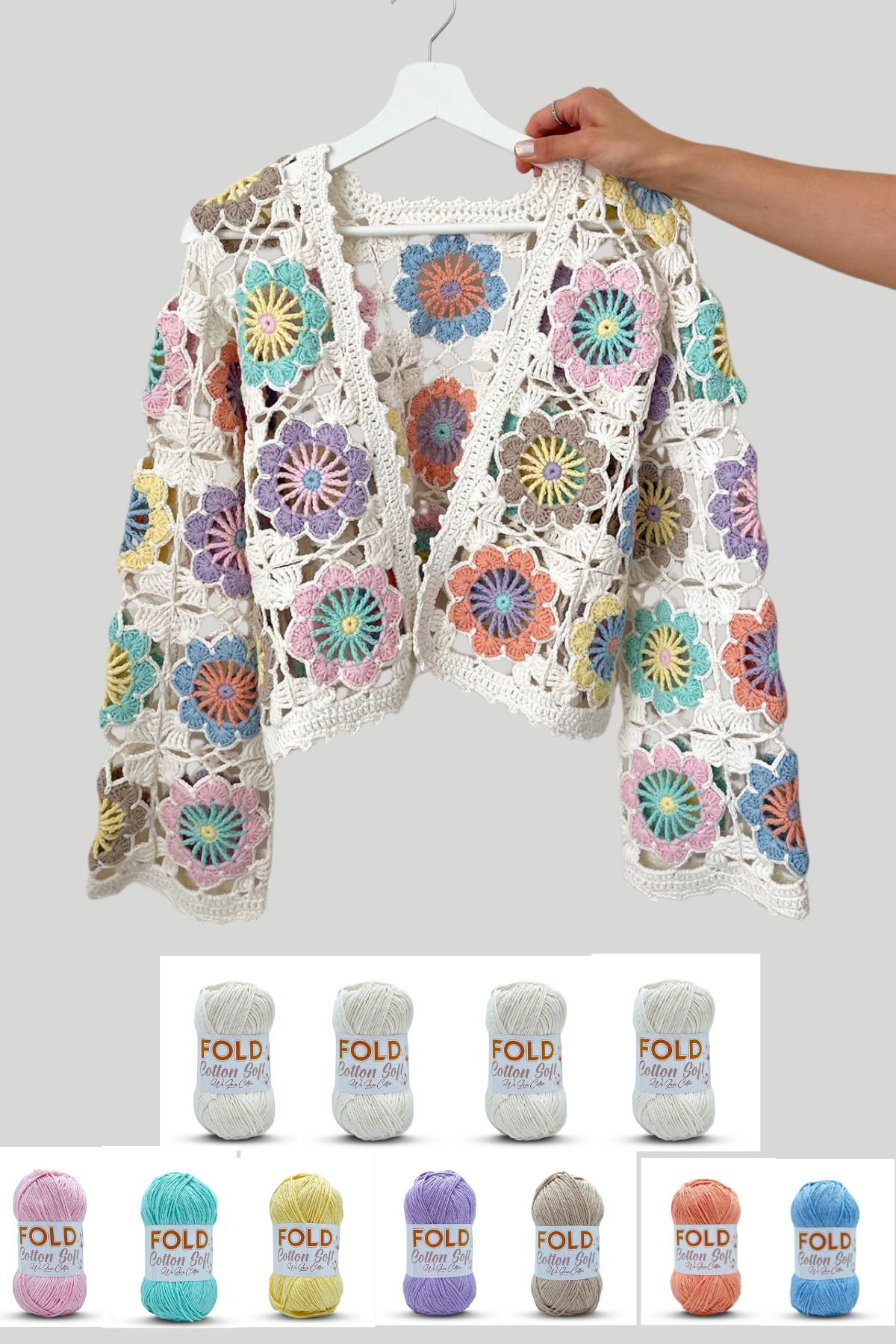 Renkli Motif Hırka Örgü Kiti - Video anlatımlı 