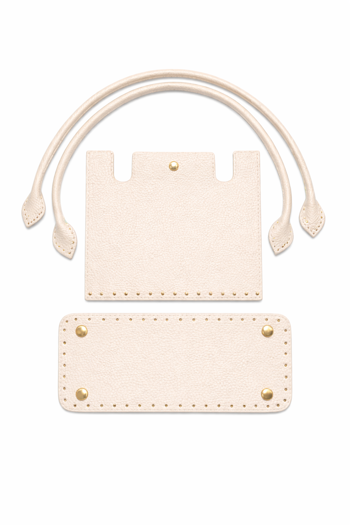 Memur Çanta Krem Örgü Kiti Kapak,Taban, Penguen askı 25x21cm