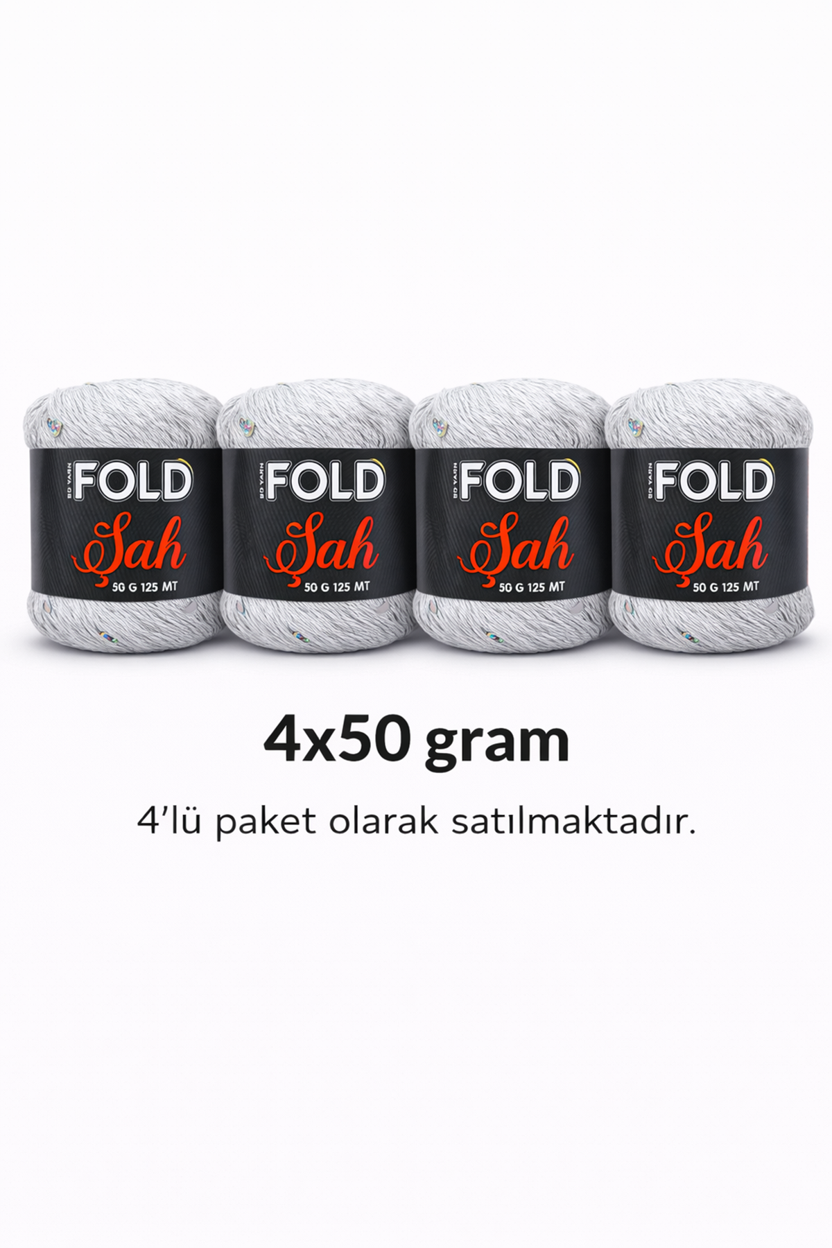 Şah -Gri Pullu İp 50 Gr 125 Mt Örgü İpi Hırka,Şal,Çanta İpi