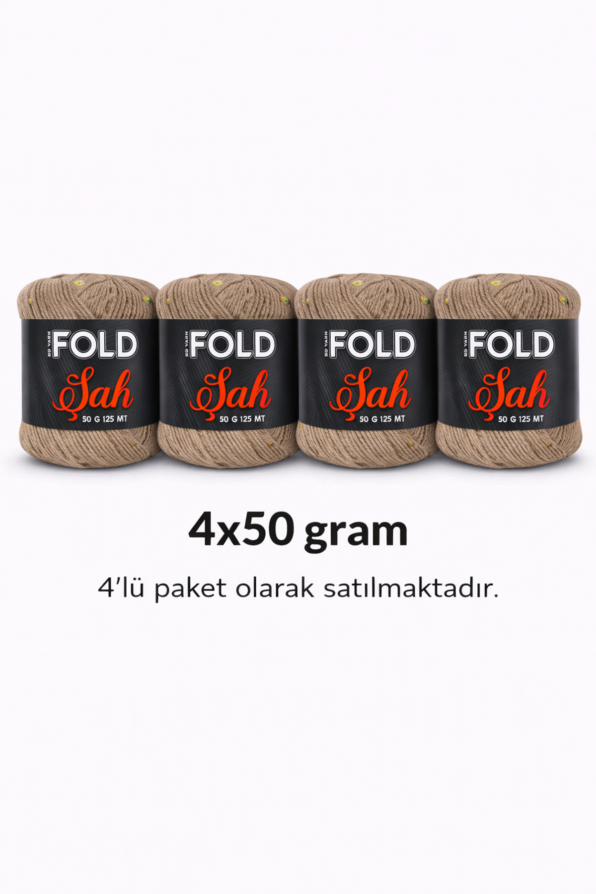 Şah - Sütlü Kahve 72 - Pullu İp 50 Gr 125 Mt Örgü İpi Hırka,Şal,Çanta İpi 