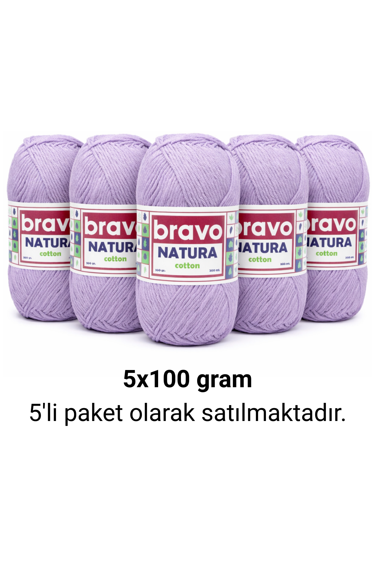 Natura Cotton Lila 505 Pamuk İplik 100gr 200mt Örgü İpi Amigurumi İpi