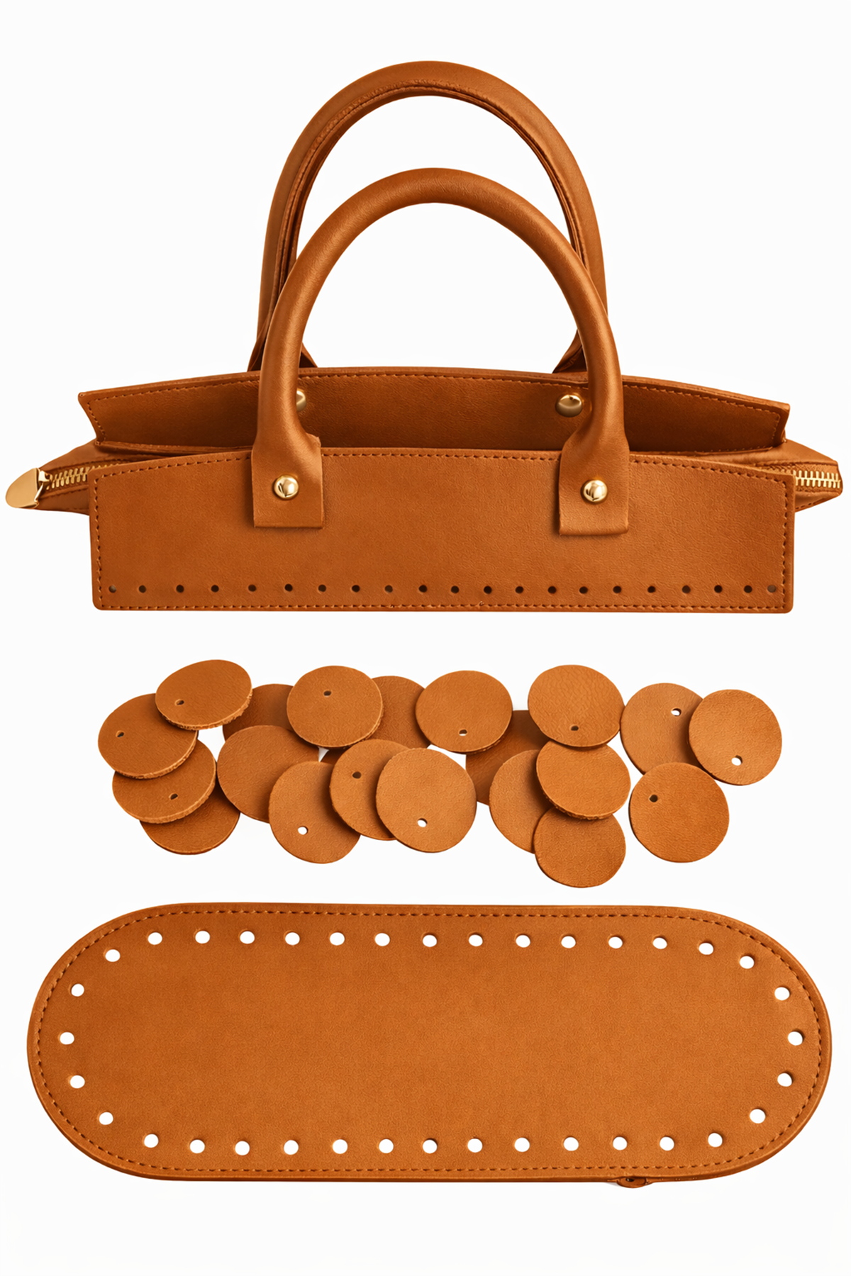 Pullu Çanta Taba Örgü Kiti Deri Kit 125 Adet Pul