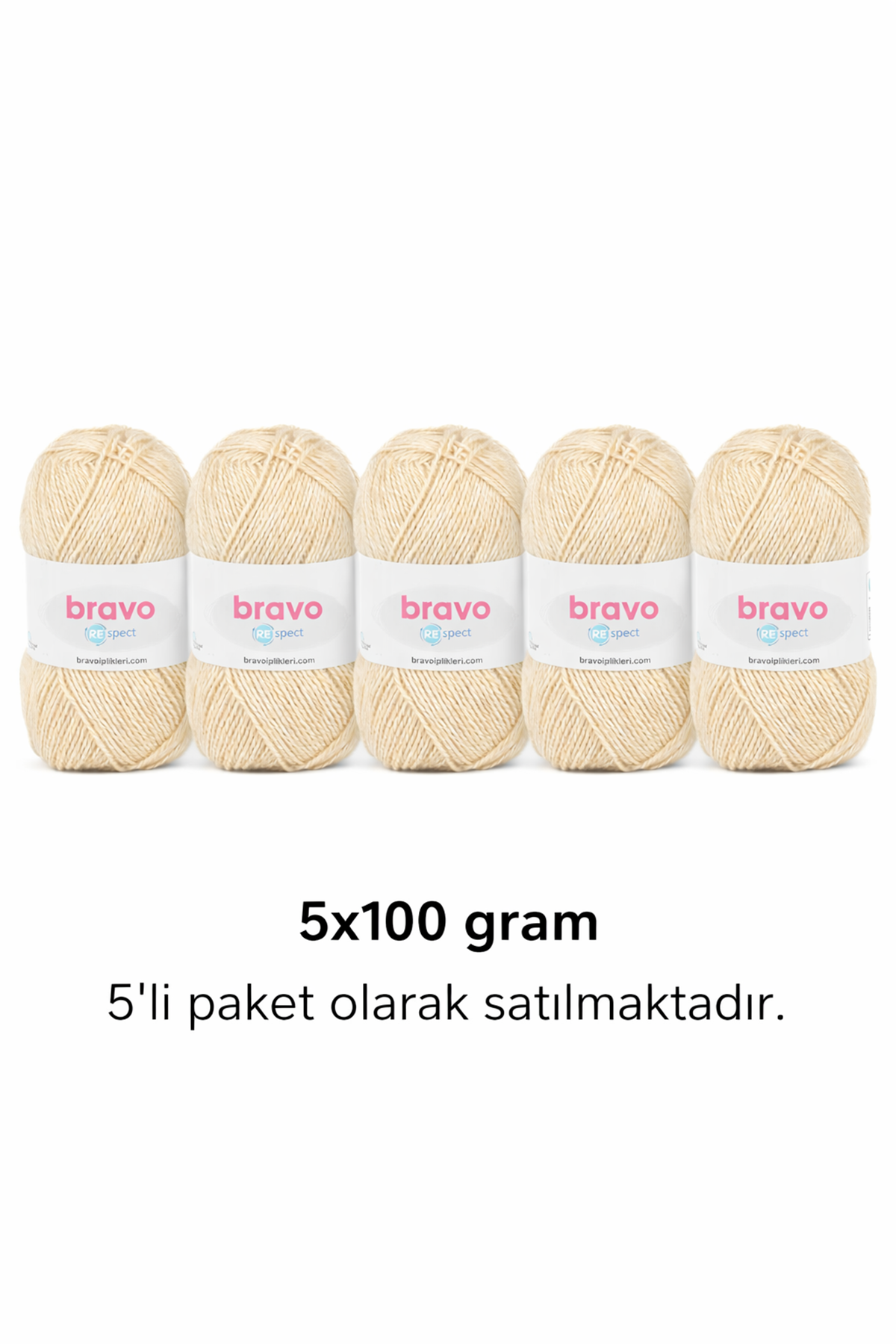 Respect 20 Krem 100gr 230mt Örgü İpi
