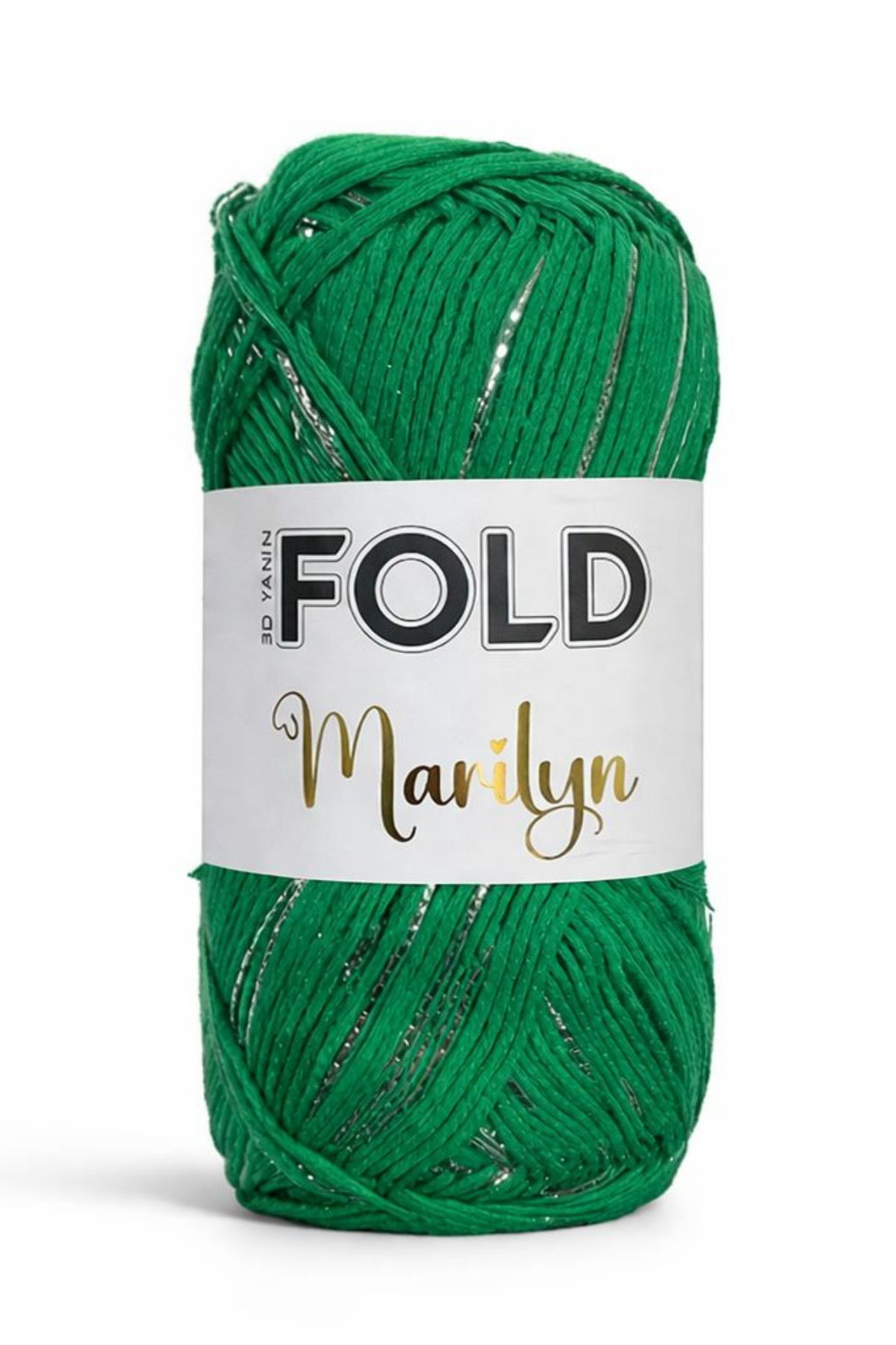 Marilyn Yeşil 3865 Simli İp Örgü İpi 100 Gram 165 Metre