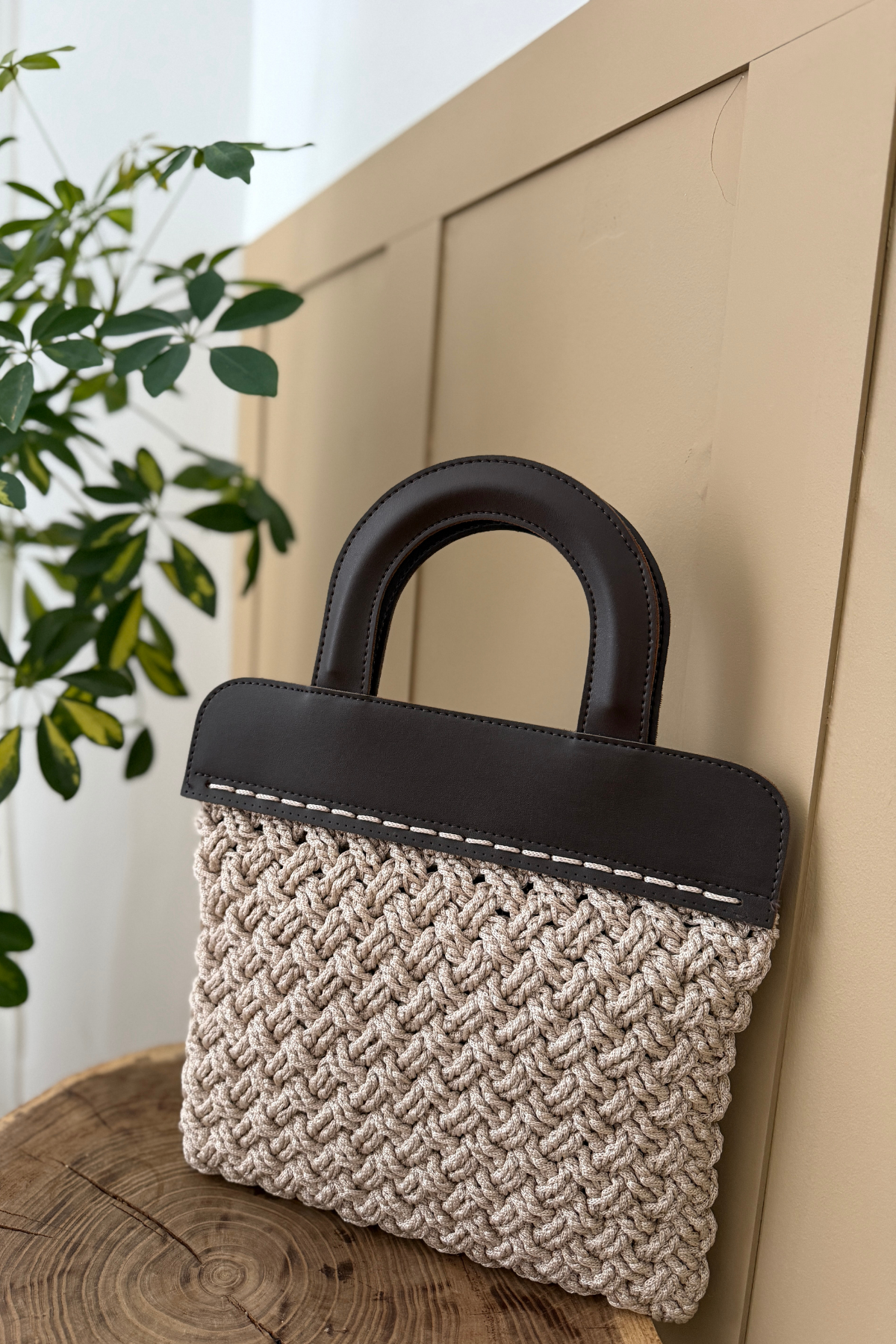 Dior Saplı Mıknatıslı Çanta Örgü Kiti Polyester Makrome No4 İp - Tığ