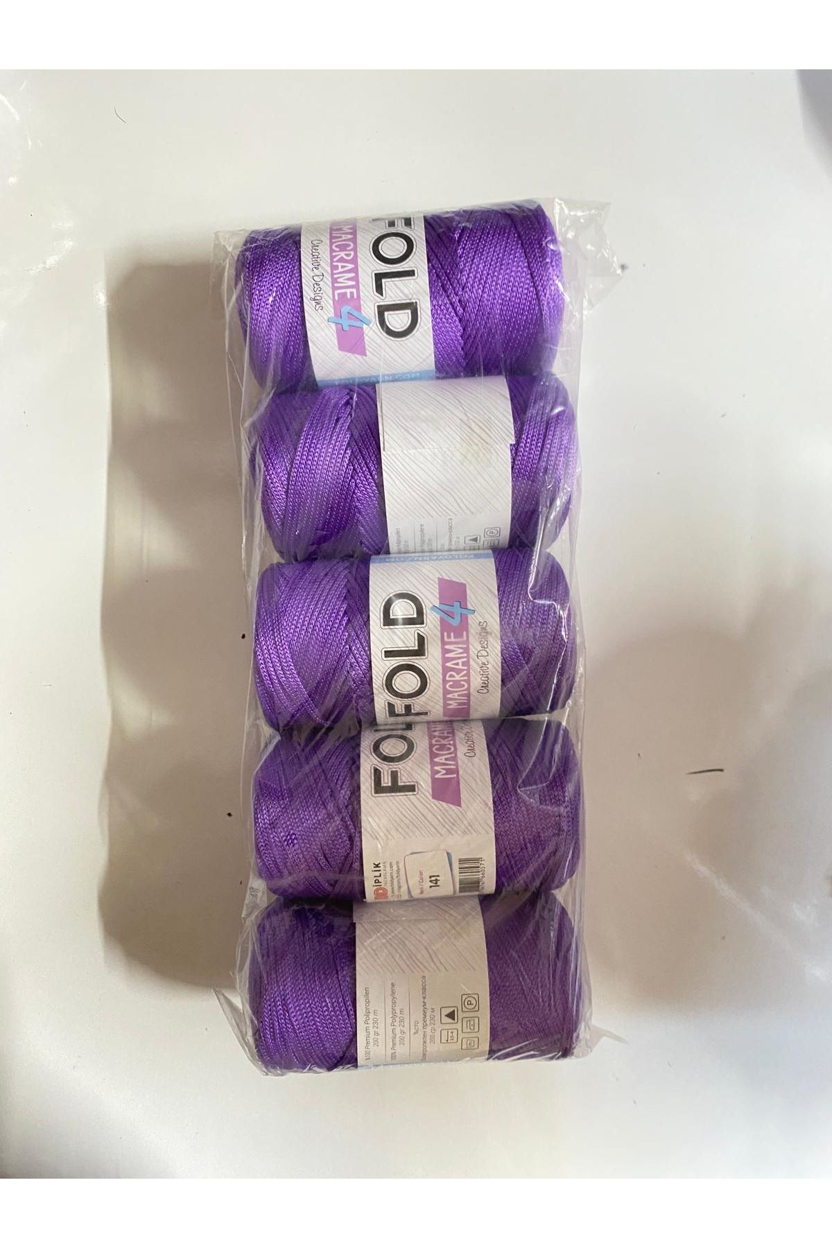 POLYESTER MAKROME NO4 LİLA 5 YUMAK TOPLAM 1 KİLO 