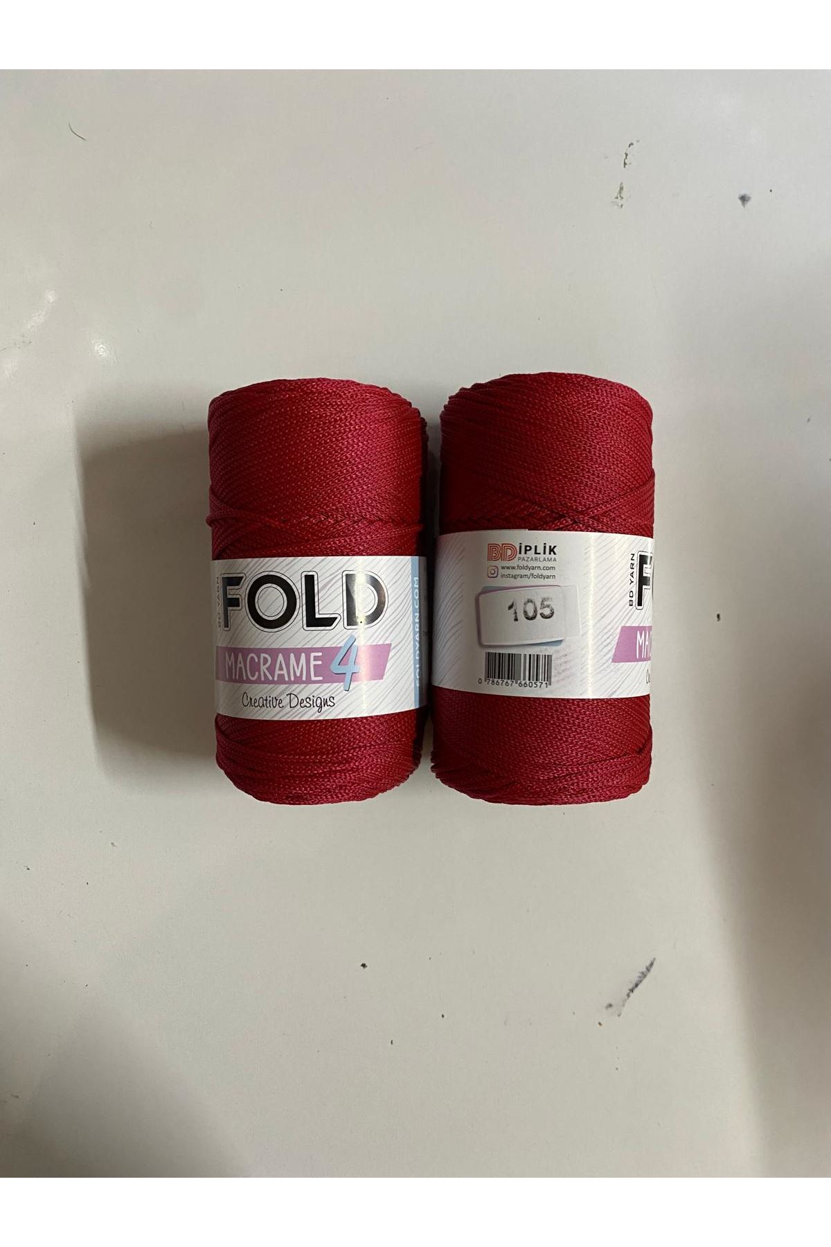 POLYESTER MAKROME NO4 KIRMIZI 2 YUMAK TOPLAM 400 GRAM 