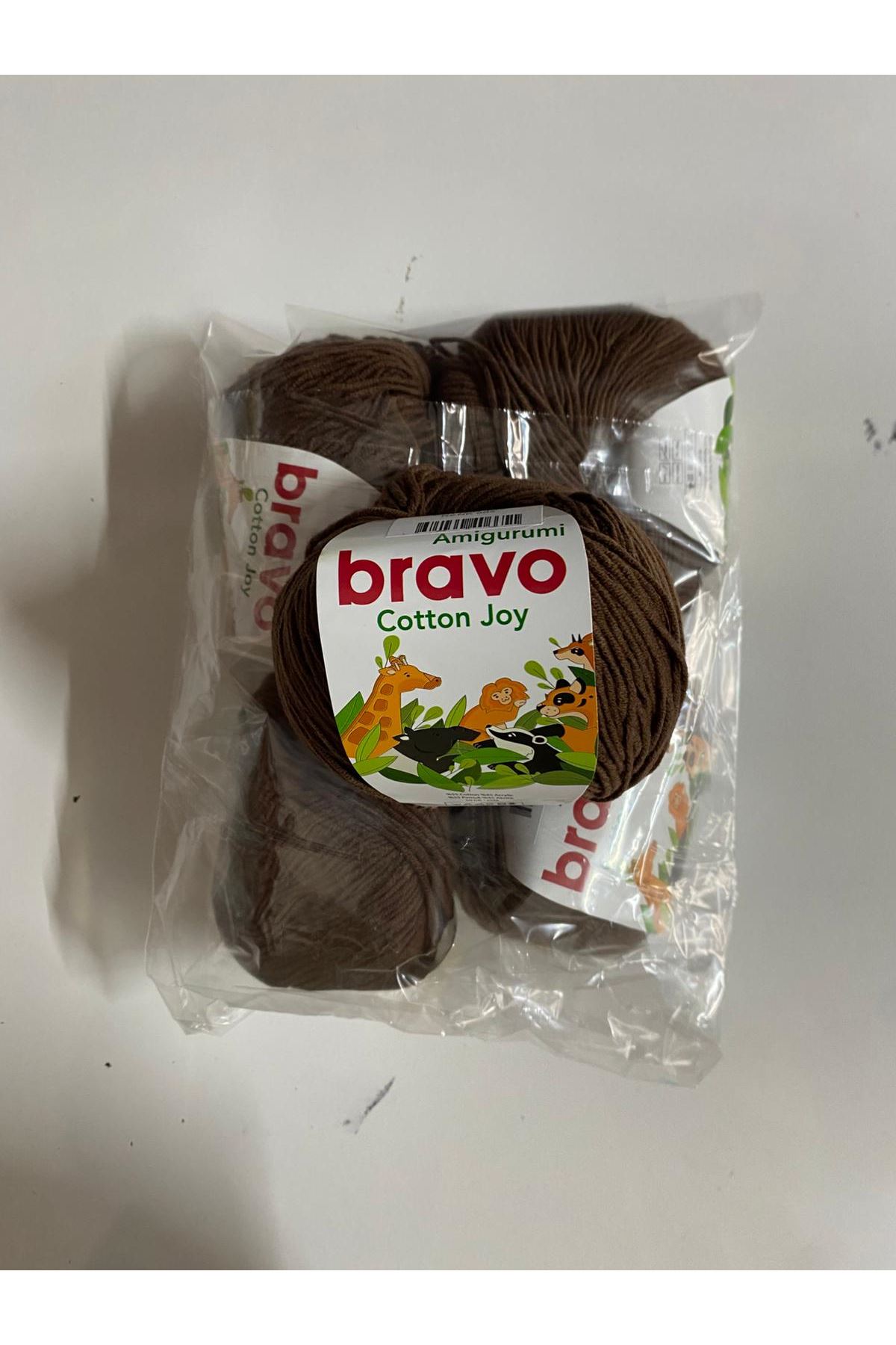 COTTON JOY ACI KAHVE 5 YUMAK 250 GRAMV AMİGURİMİ İPİ TÜYLENMEZ