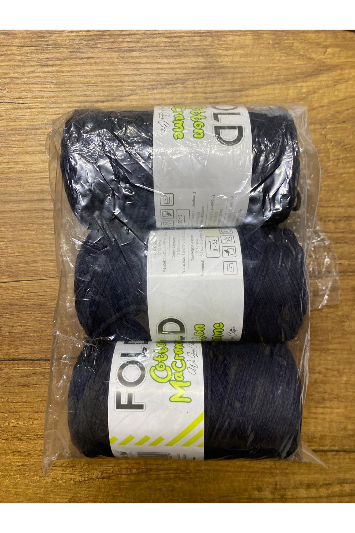 PAMUK MAKROME LACİVERT 3 ADET