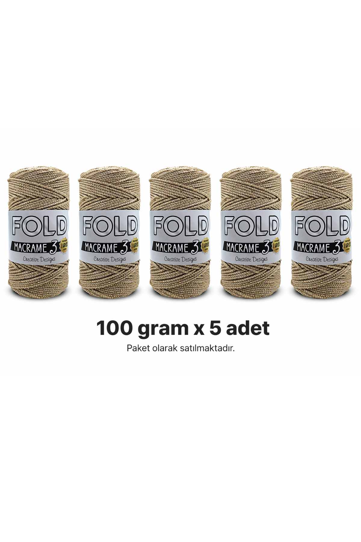 Simli Polyester Makrome No:3  Kahverengi  Polyester Makrome Ipi 1.5 Mm - 100 gr - 110 M Supla Ip Çanta Ipi PAKET
