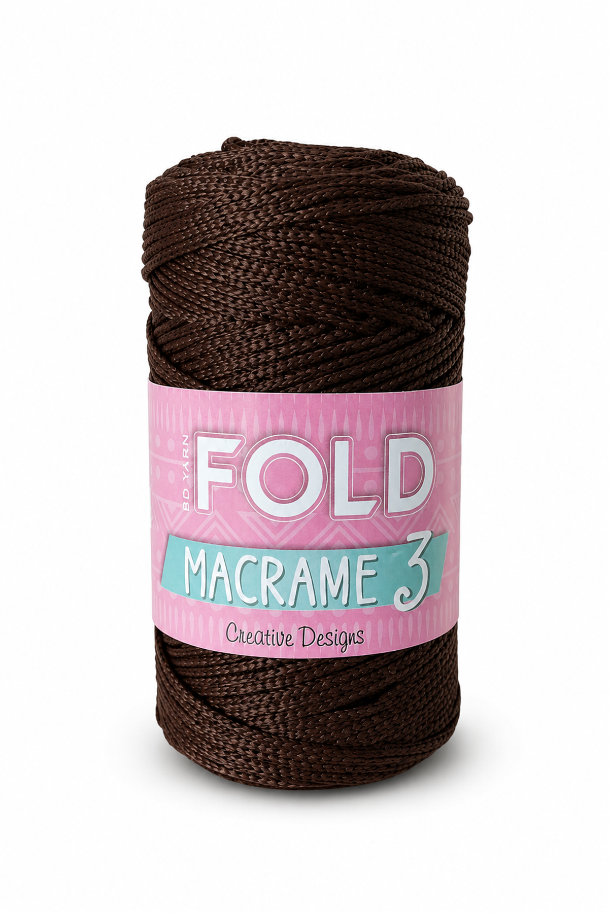 Fold Yarn Makrome No:3 - 210 Acı Kahve Polyester Makrome 1 Mm - 100 gr 115 M Supla Ip Çanta Ipi 