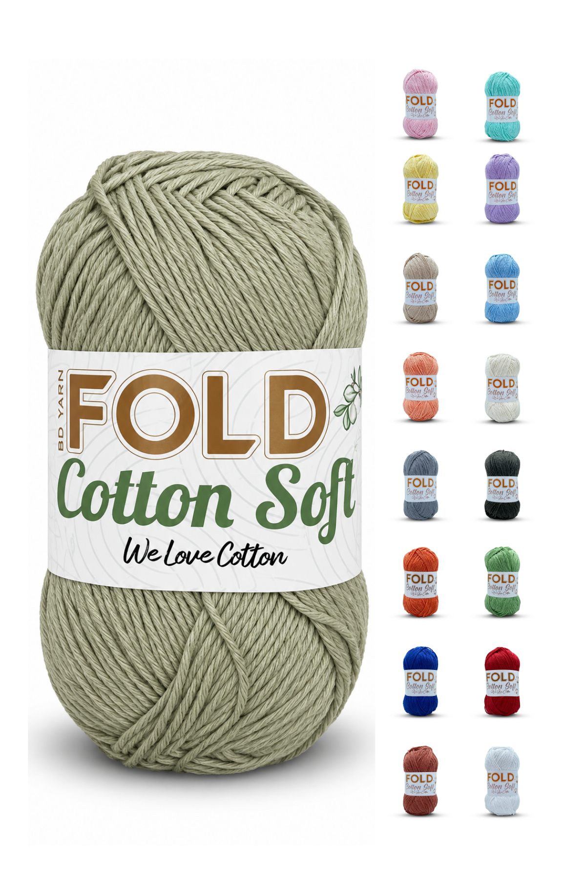 Cotton Soft - Adaçayı Yeşili 903 Pamuk Ip 100 Gram %100 Pamuk Amigurumi İpi Örgü İpi