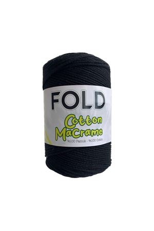 Fold Cotton Makrome - Siyah Pamuk Ip 200 Gram