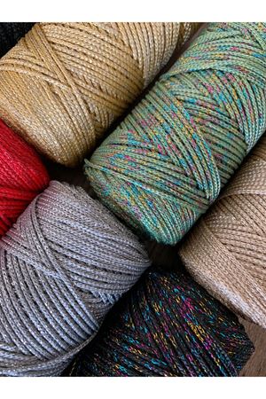 Fold Simli Polyester Makrome İpi No:3 Multi Siyah 1 Mm - 100 gr - 115 M Supla Ip Çanta Ipi