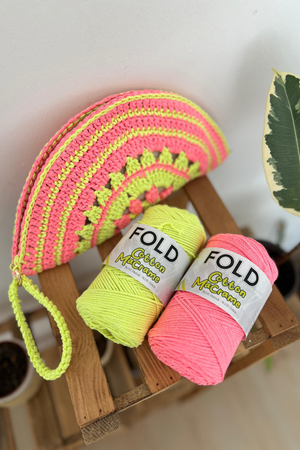 Fold Cotton Makrome Neon Pembe