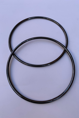 Metal Çift Halka Çanta Sapı - Siyah 13cm Çanta Aksesuarı