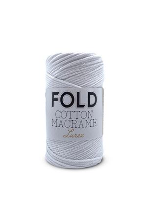 Simli Pamuk Makrome Örgü İpi - Beyaz