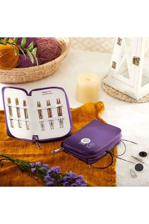 KnitPro Özel Değiştirilebilir Misinalı Şiş Seti (10 CM) - Symfonie kısa şiş uçlu Set-20662