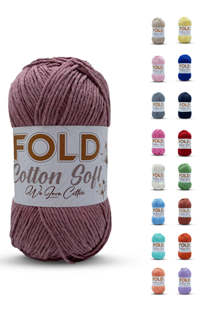 Fold Yarn Cotton Soft - Gül Kurusu Pamuk Ip 100 Gram Amigurumi İpi 