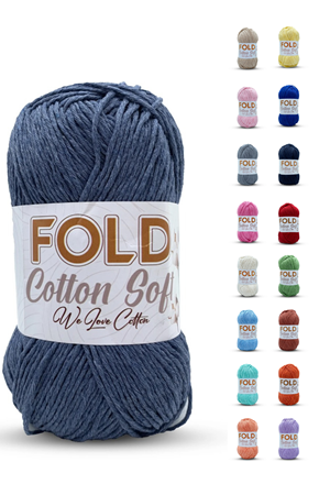 Fold Yarn Cotton Soft - Havacı Mavi Pamuk Ip 100 Gram Amigurumi İpi 