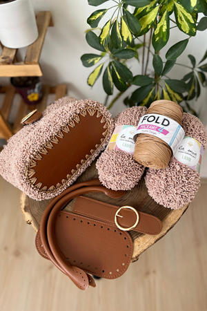 Kuzu Ipi Çanta Örgü Kiti Taba Renk Taban Ölçüsü 10x20cm