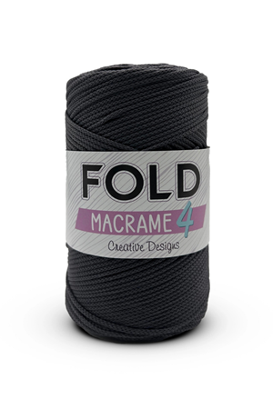 Fold Yarn Makrome No:4 - 69 Koyu Gri Polyester Makrome Ipi 2 Mm - 200 gr -230 M Supla Ip Çanta Ipi