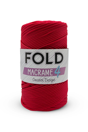 Fold Yarn Makrome No:4 - 100 Kırmızı Polyester Makrome Ipi 2 Mm - 200 gr -230 M Supla Ip Çanta Ipi