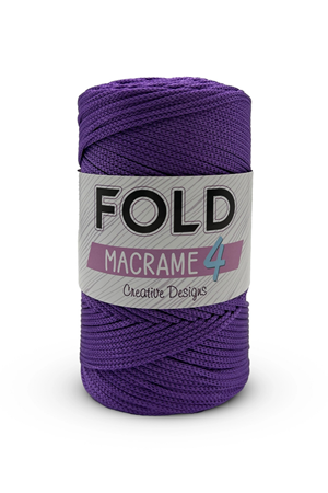 Fold Yarn Makrome No:4 - 141 Mor Polyester Makrome Ipi 2 Mm - 200 gr -230 M Supla Ip Çanta Ipi