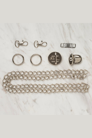 Zincirli Çanta Askı Seti Gümüş