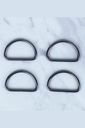 Siyah Metal D Halka 3,2cm 4'lü Paket