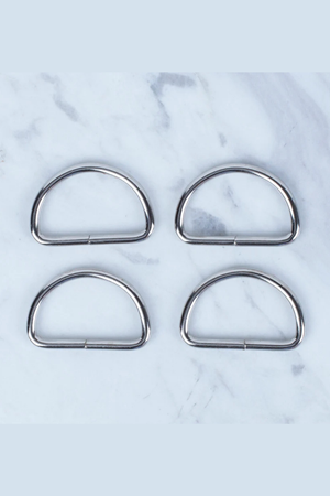 Gümüş Metal D Halka 3,2cm 4'lü Paket