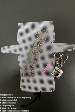 Kanvas Çanta Örgü Kiti 33x18 cm Küçük Boy