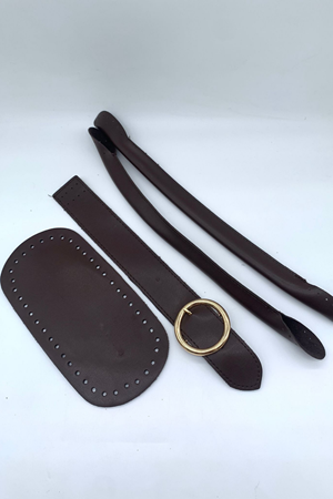 Kuzu Ipi Çanta Örgü Kiti Acı Kahve Taban Ölçüsü 10x20cm