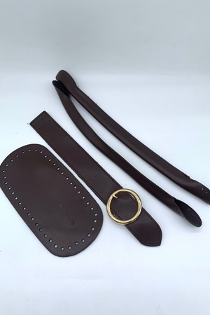 Dil Kapak Acı Kahve Çanta Örgü Kiti Gold Tokalı