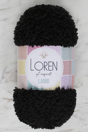 Loren Lamb Siyah El Örgü İpi - R004