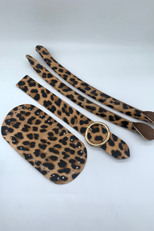 Leopar Çanta Örgü Kiti Polyester Makrome No.4 Siyah Dil Kapak Seti Çanta Örgü Kiti 10x20cm